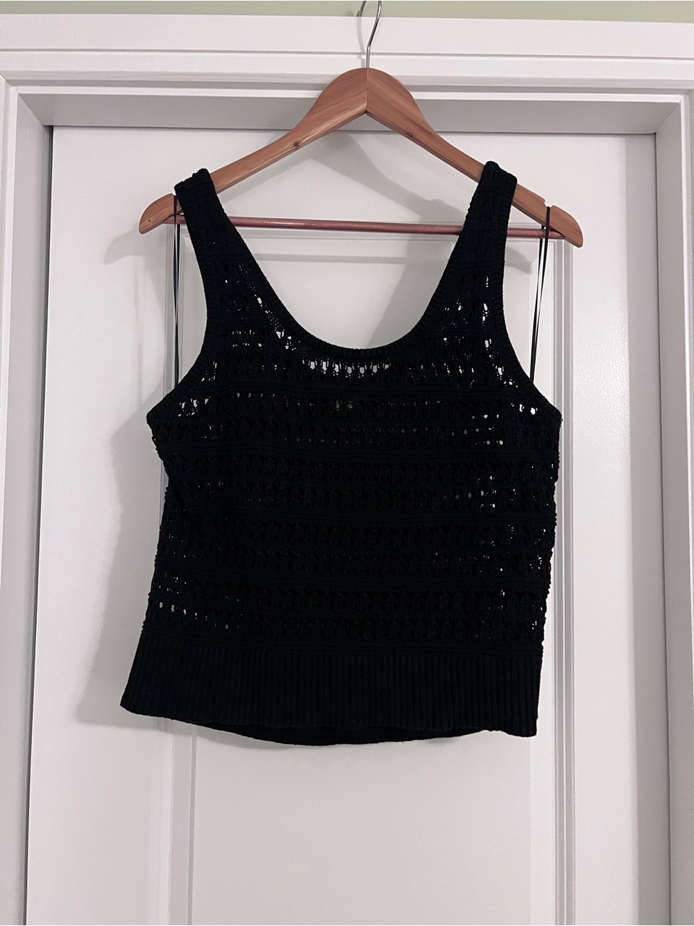Old Navy Black Crochet Knit Tank Top